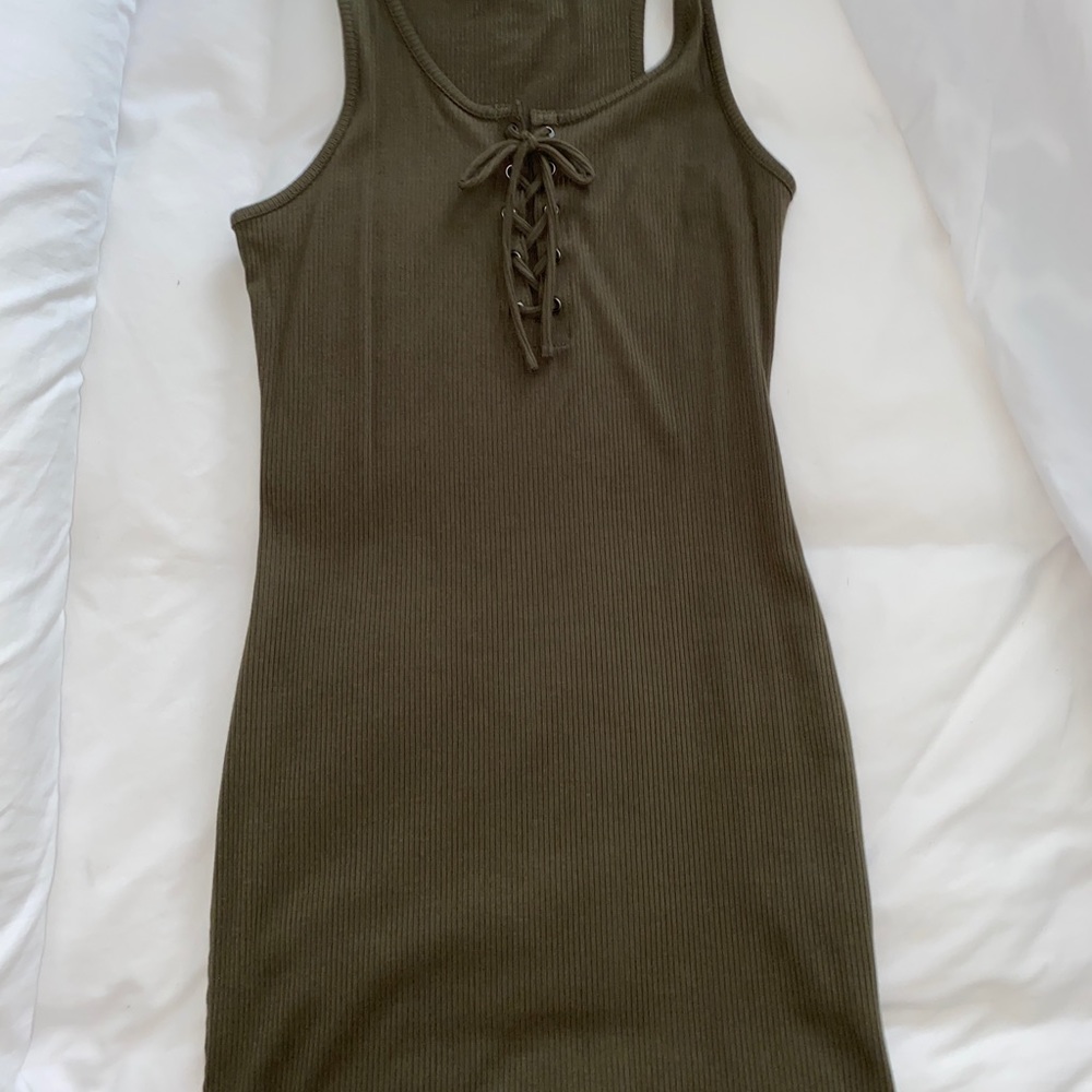 Dark green bodycon dress
